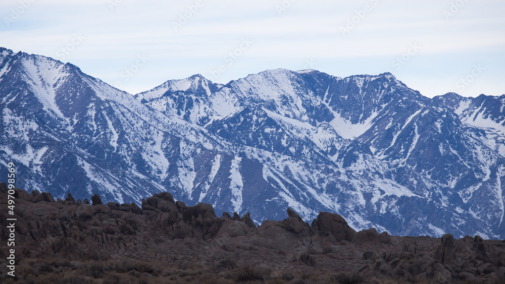 Sierra Nevada Mountains with snow