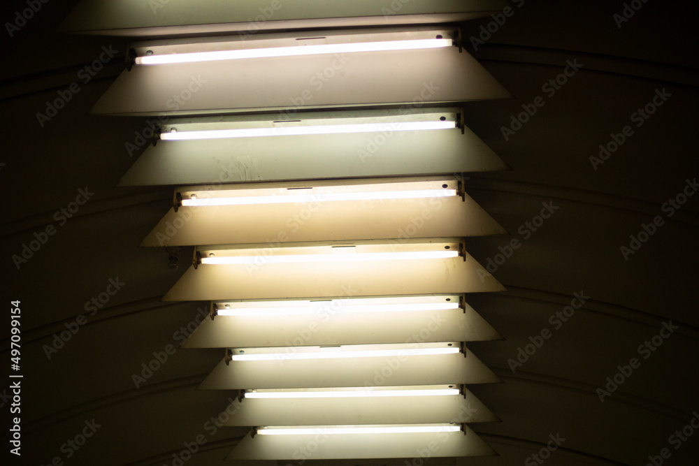 Lamp on ceiling. Light design. Architecture details. Lamp on ceiling. Light design. Architecture details.