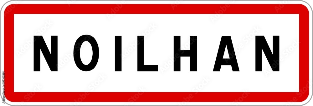 Panneau entrée ville agglomération Noilhan / Town entrance sign Noilhan