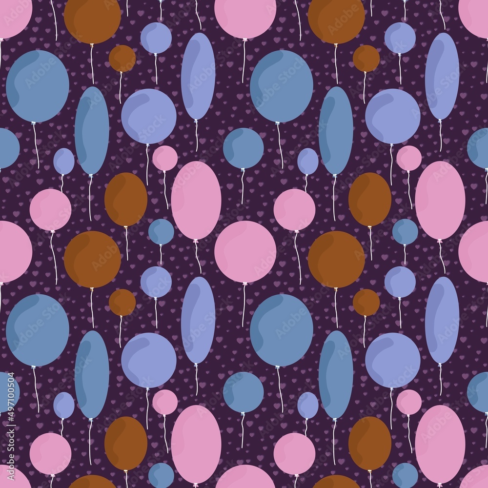 Birthday balloons seamless pattern for fabrics and packaging and gifts and cards and linens and kids and wrapping paper Birthday balloons seamless pattern for fabrics and packaging and gifts and cards and linens and kids and wrapping paper