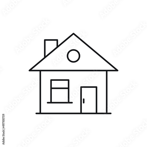 house Icon line for website, symbol presentation © Daceha