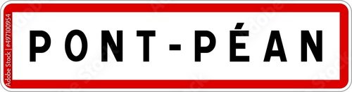 Tableau sur toile Panneau entrée ville agglomération Pont-Péan / Town entrance sign Pont-Péan