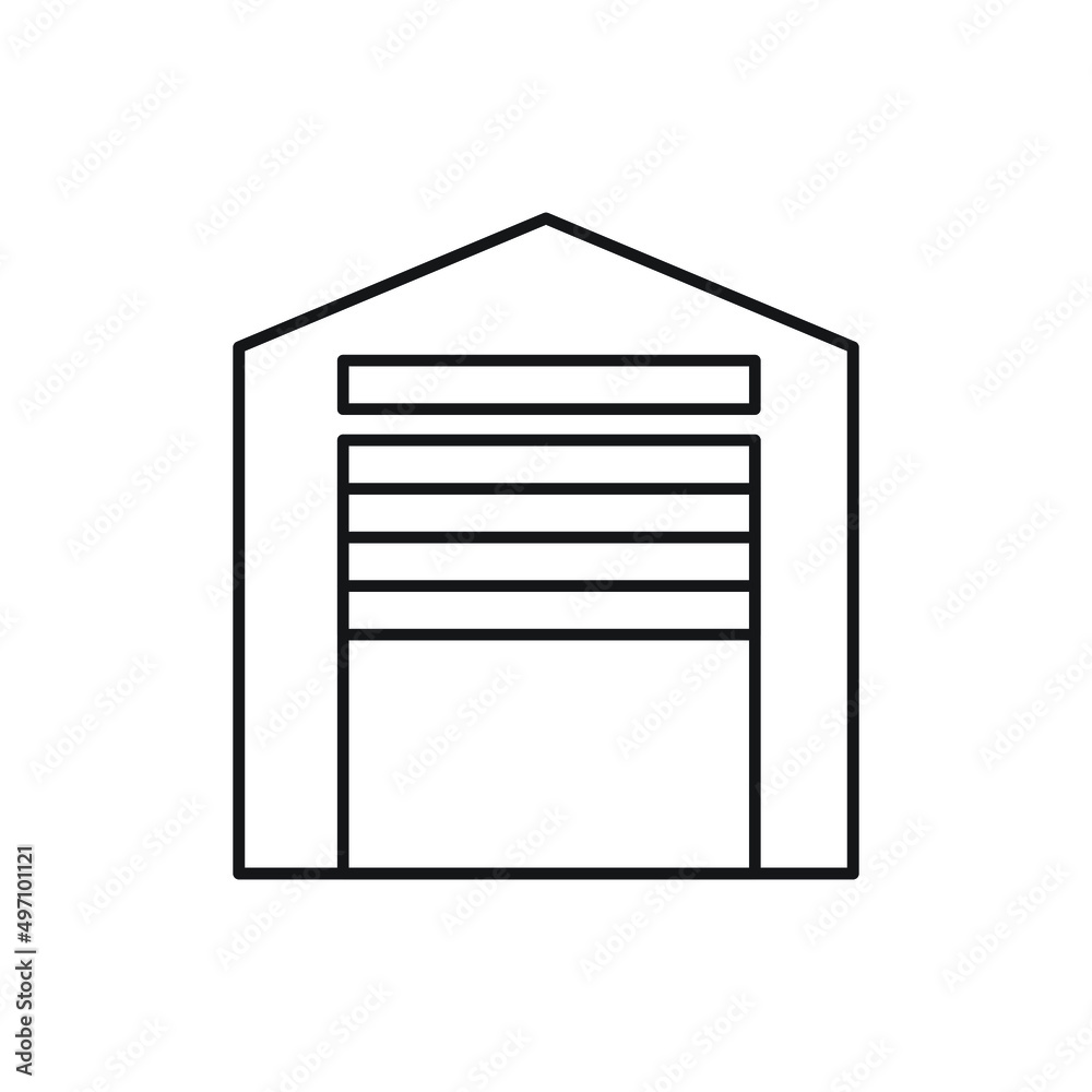Garage Icon line for website, symbol presentation Garage Icon line for website, symbol presentation