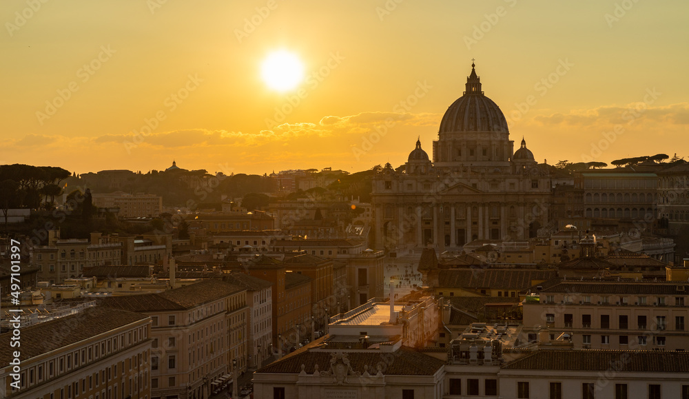 Saint Peter's Basilica at Sunset