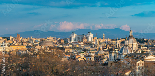 Rome Landmarks at Sunset