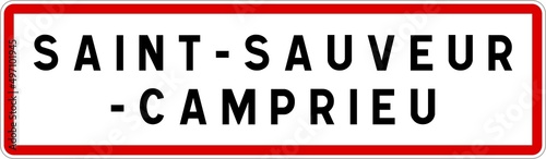 Panneau entrée ville agglomération Saint-Sauveur-Camprieu / Town entrance sign Saint-Sauveur-Camprieu