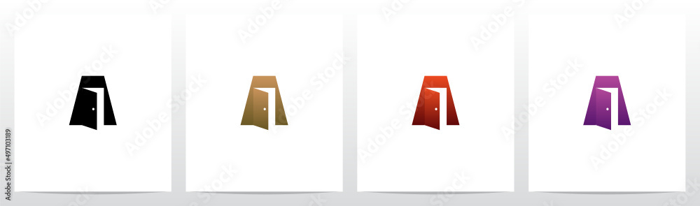 Door Open Letter Logo Design A