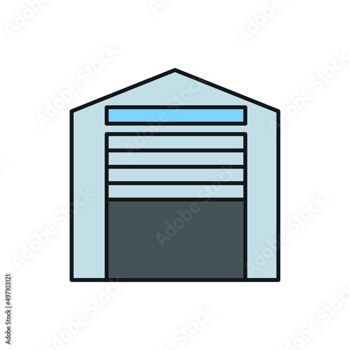 Garage Icon color for website, symbol presentation