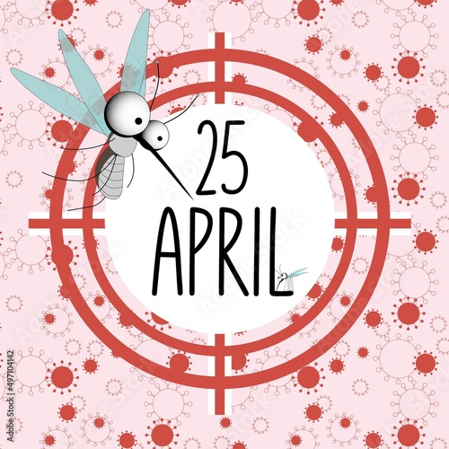 World Malaria Day vector illustration. Suitable for greeting card, poster and banner. It is celebrated annually on April 25 and celebrates global efforts to combat malaria. Vector illustration.Mosquit