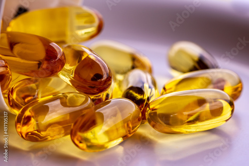 Wild fish oil capsules which is rich in omega 3.