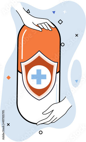 Mobile medicine mhealth online doctor, online medical services, health care program, talk to doctor from anywhere. Smartphone with medical application. Digital health and medical consultation metaphor