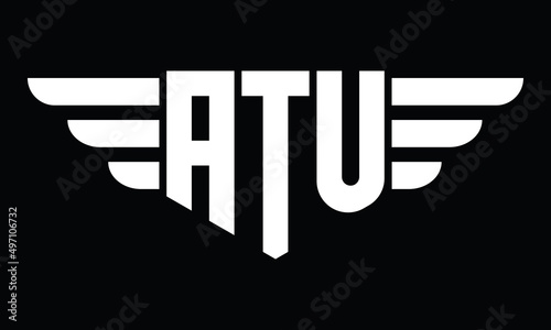 ATU geometric logo design vector template | monogram logo | abstract logo | wordmark logo | lettermark logo | business logo | brand logo | flat logo. photo