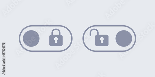 lock and unlock slide buttons. Vector