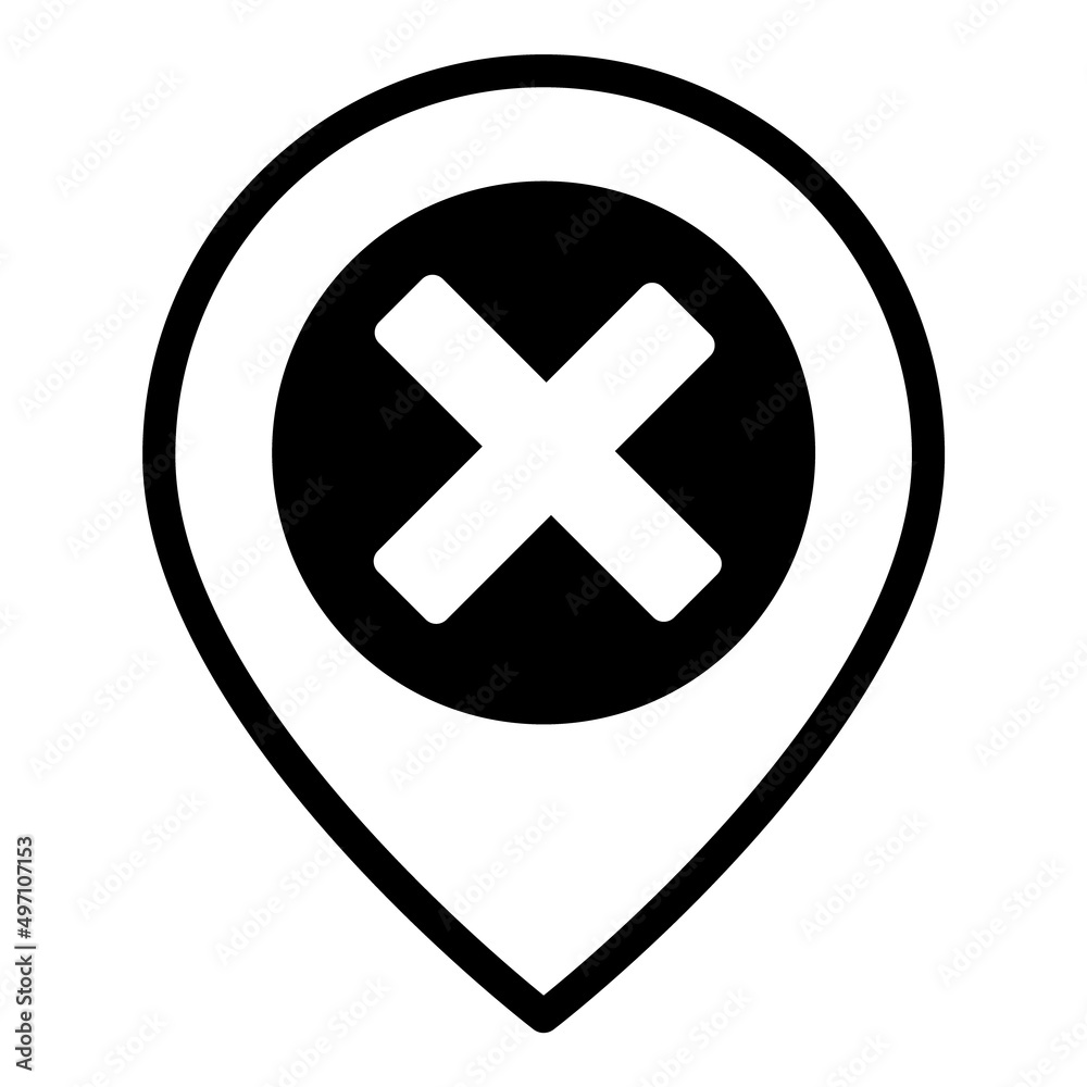 Map Pin Delete Flat Icon Isolated On White Background Map Pin Delete Flat Icon Isolated On White Background