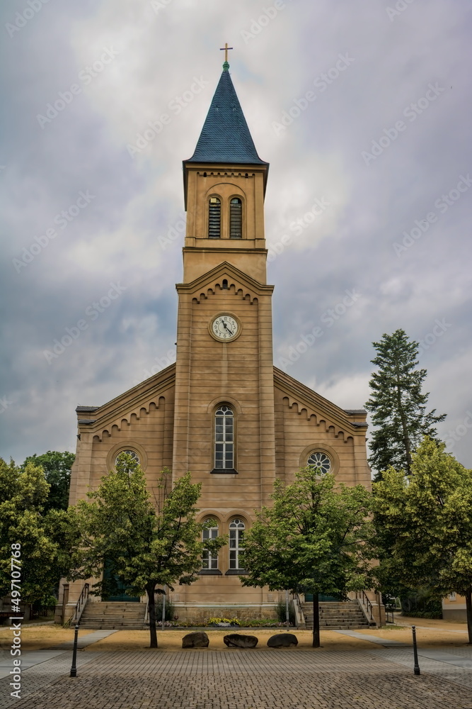 niesky, deutschland - evangelische kirche der brüdergemeine mit betsaal