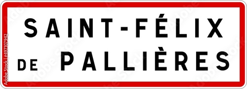 Photos Panneau entrée ville agglomération Saint-Félix-de-Pallières / Town entrance sign