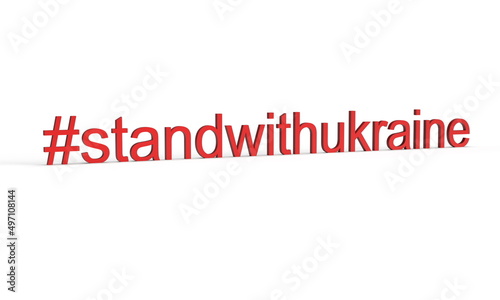 Fototapeta Naklejka Na Ścianę i Meble -  3d rendering illustration of standwithukraine hashtag isolated on white