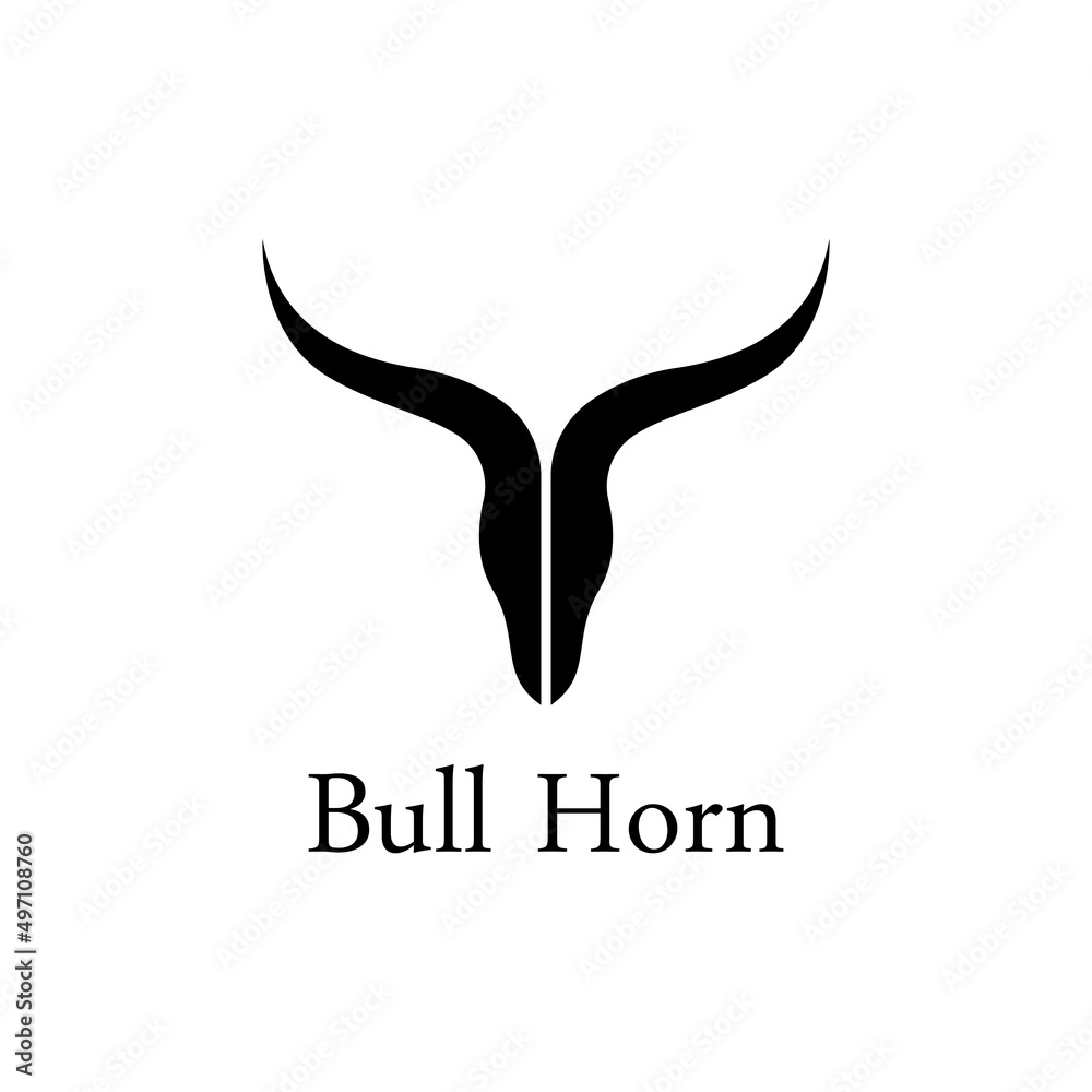 Fototapeta premium Bull's head horn logo. Using a vector illustration template design concept.