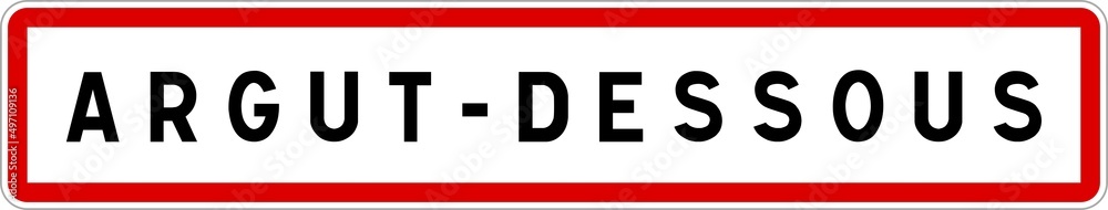 Panneau entrée ville agglomération ArgutDessous / Town entrance sign