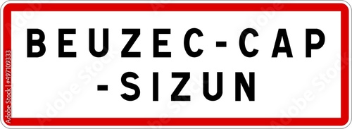 Panneau entrée ville agglomération Beuzec-Cap-Sizun / Town entrance sign Beuzec-Cap-Sizun photo