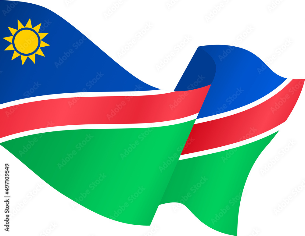 Namibia flag wave isolated on png or transparent background,Symbol Namibia,template for banner,card,advertising ,promote,and business matching country poster, vector illustration Namibia flag wave isolated on png or transparent background,Symbol Namibia,template for banner,card,advertising ,promote,and business matching country poster, vector illustration