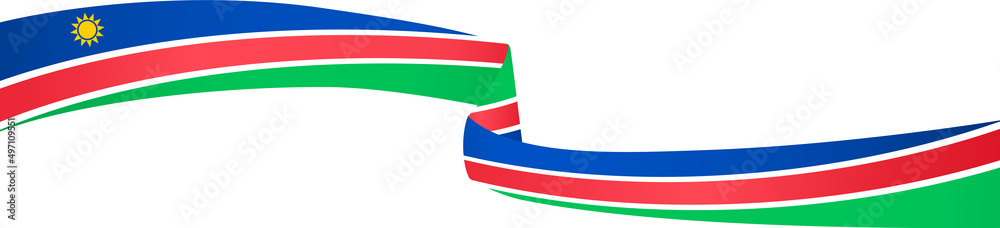 Namibia flag wave isolated on png or transparent background,Symbol Namibia,template for banner,card,advertising ,promote,and business matching country poster, vector illustration Namibia flag wave isolated on png or transparent background,Symbol Namibia,template for banner,card,advertising ,promote,and business matching country poster, vector illustration