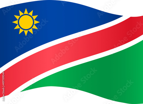 Namibia flag wave  isolated  on png or transparent background Symbol Namibia template for banner card advertising  promote and business matching country poster  vector illustration