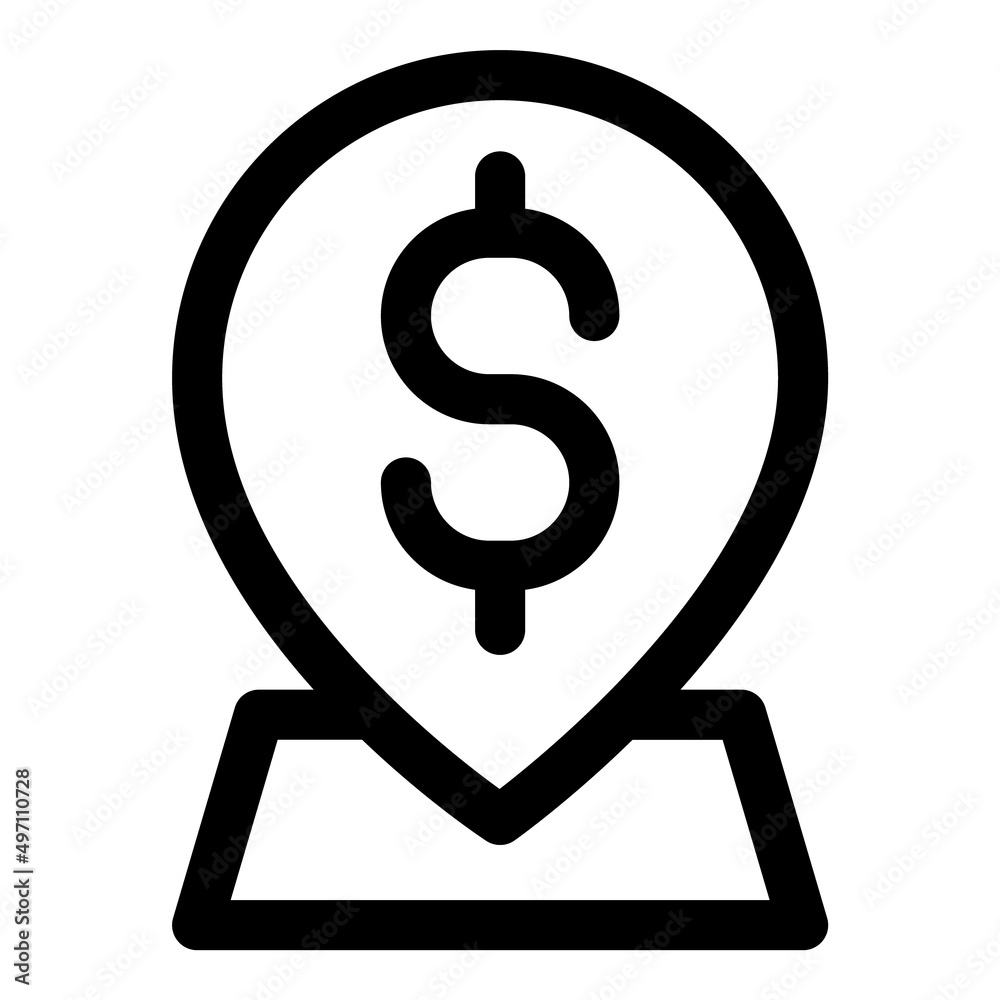 Currency Exchange Map Pin Flat Icon Isolated On White Background Currency Exchange Map Pin Flat Icon Isolated On White Background