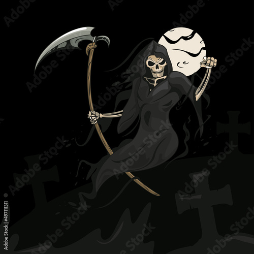 grim reaper and moon