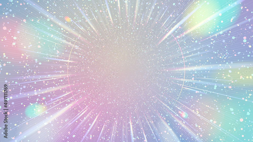 Fototapeta premium ホログラムカラーの光の放射背景