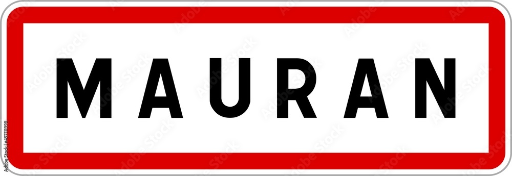 Panneau entrée ville agglomération Mauran / Town entrance sign Mauran