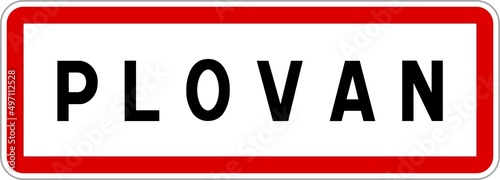 Panneau entrée ville agglomération Plovan / Town entrance sign Plovan