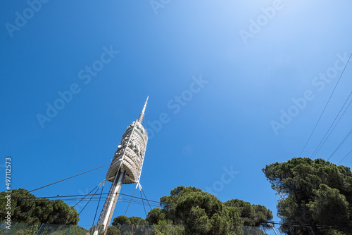 Collserola communications tower in the city of Barcelona Catalonia Spain photo
