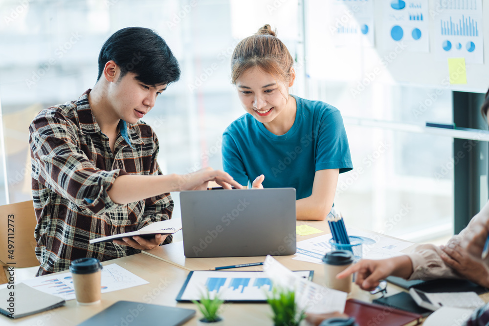 Business project teams work together in a meeting room at the office. blur background Business project teams work together in a meeting room at the office. blur background