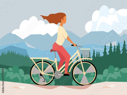girl in bicycle scene