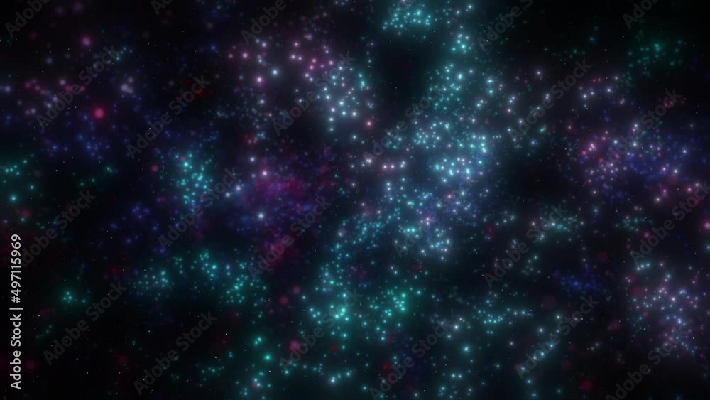 Flight through the abstract space of multi-colored particles. Flight through the abstract space of multi-colored particles.