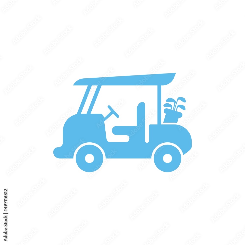 Golf cart icon design concept illustration