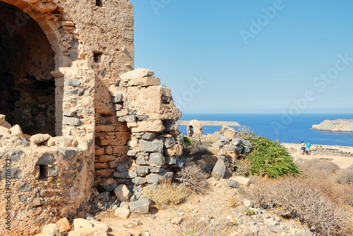 Stone fortress building on Gramvousa Islands photo