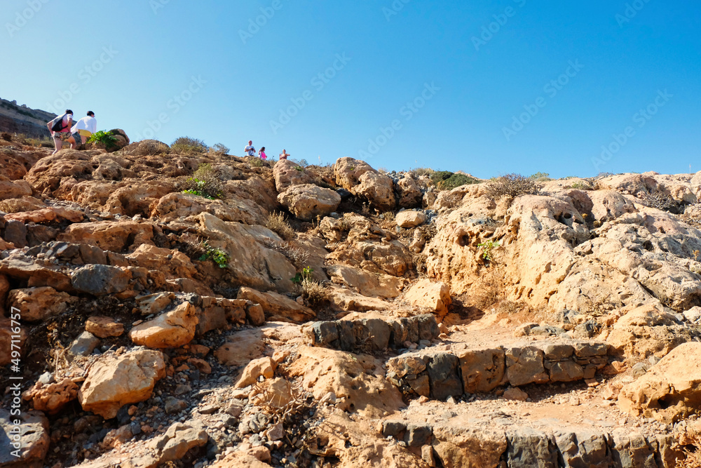 Obraz premium Ancient stone steps to Gramvousa fortress