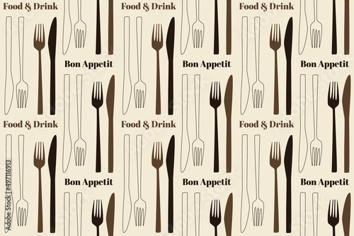 restaurant menu background with forks and knives