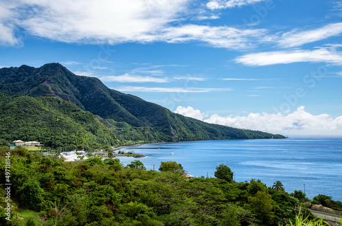 View over the south coast, Basse-Terre, Guadeloupe, Lesser Antilles, Caribbean.