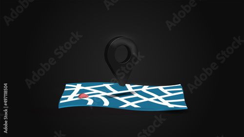 GPS map navigation with pointers isolated on white background. vector 3d design.