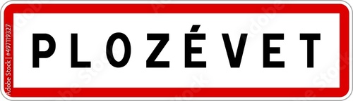 Panneau entrée ville agglomération Plozévet / Town entrance sign Plozévet