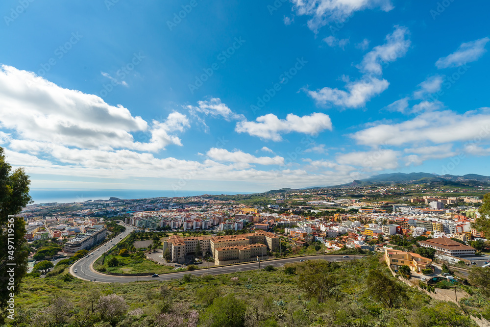 panoramic view of the La Laguna city in Tenerife island. Canary Islands.