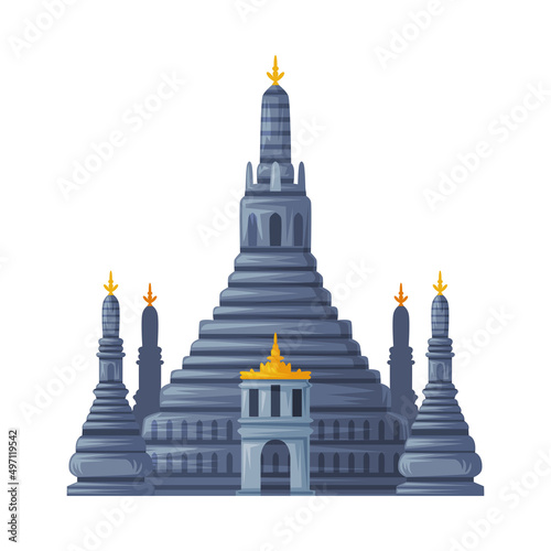 Wat Arun as Thailand Symbol and Famous Landmark Vector Illustration