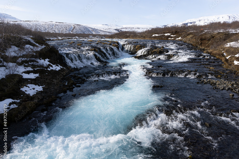 The Bruarfoss Waterfall in Iceland