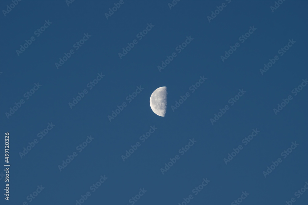 Image of a waning moon shown at the Mojave Desert in the morning. Image of a waning moon shown at the Mojave Desert in the morning.