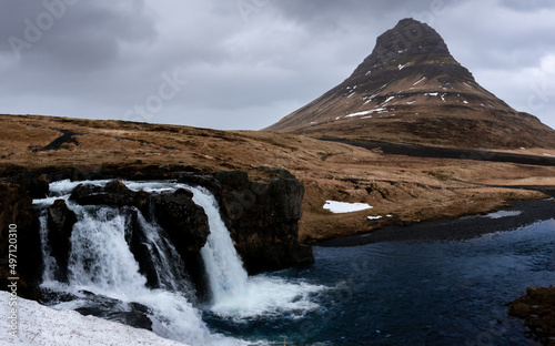 The Kirkjufellsfoss waterfall in Iceland