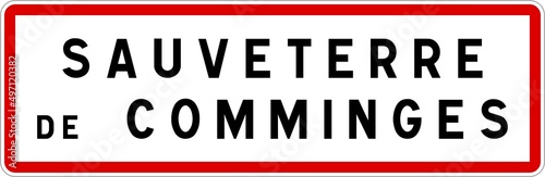 Panneau entrée ville agglomération Sauveterre-de-Comminges / Town entrance sign Fototapet