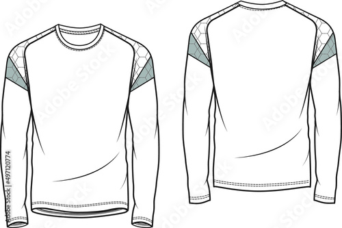 men's long sleeve t-shirts , technical drawing activewear design